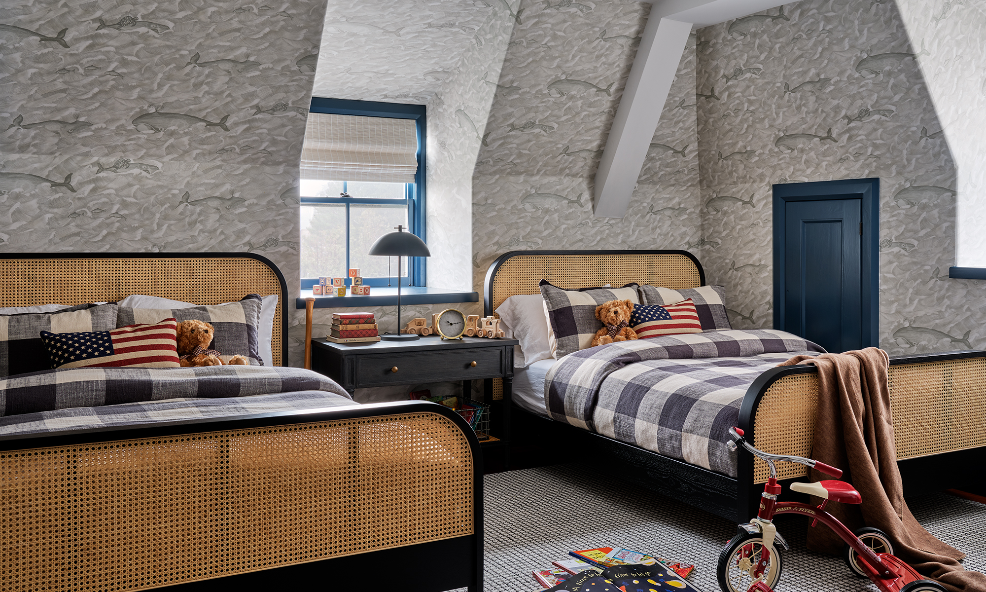 Cohasset Revival Interior Design Attic Bedroom