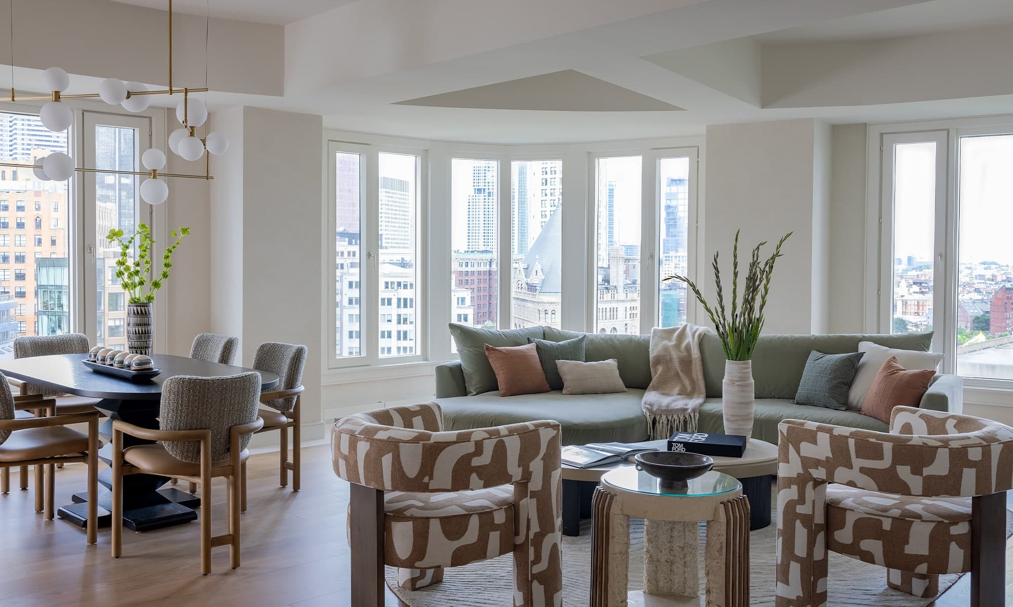 rowes wharf ss kitchen looking into boston skyline