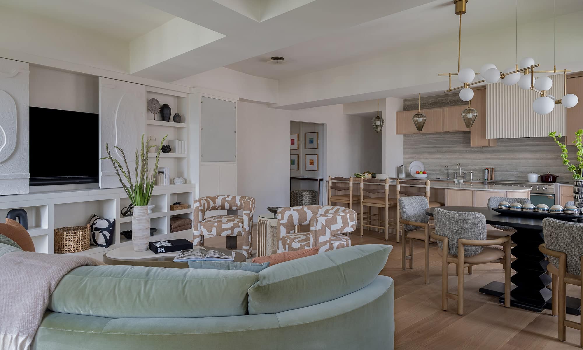 rowes wharf ss living room looking into kitchen